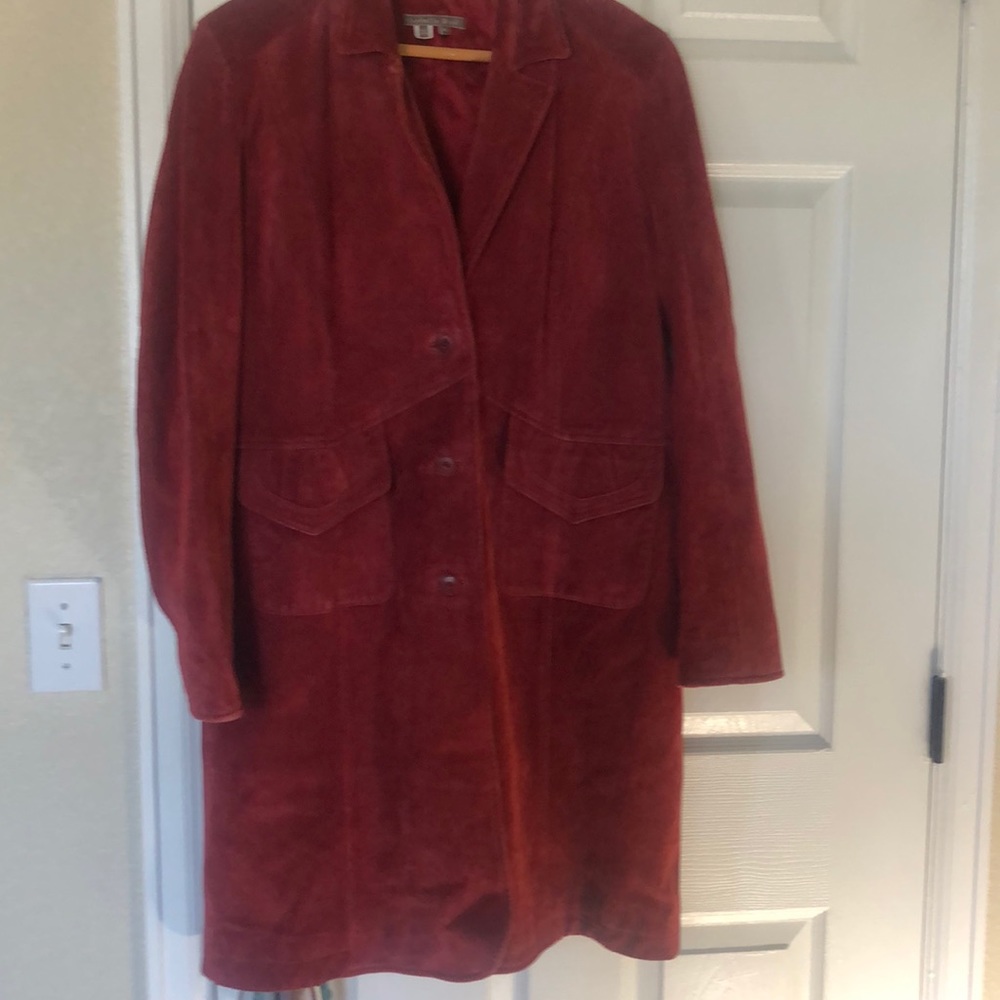 Awesome vintage red velvet long jacket